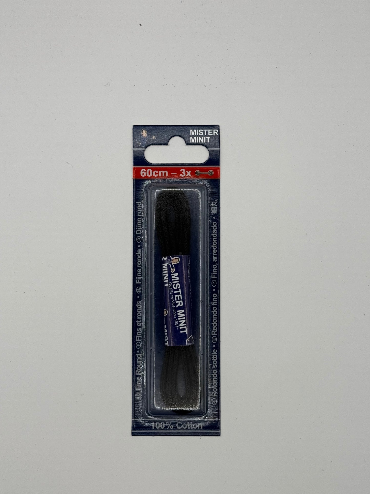 LACES FINE ROUND BLACK 60CM