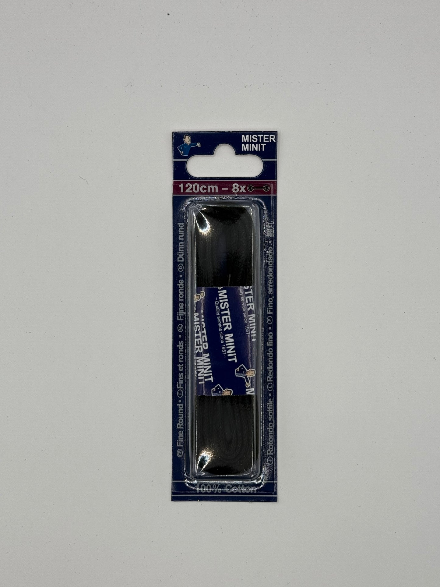 LACES FINE ROUND BLACK 120CM