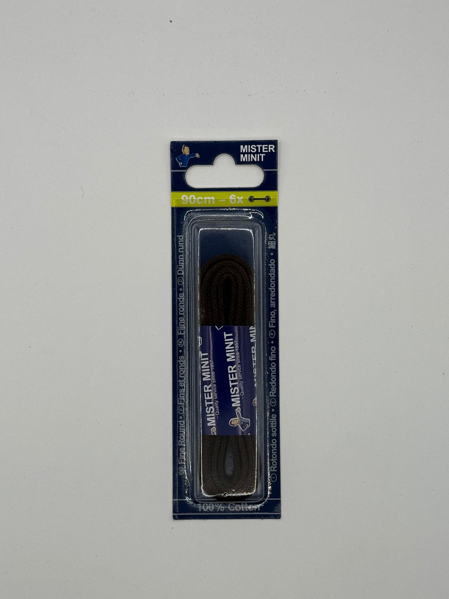LACES FINE ROUND BROWN 90CM