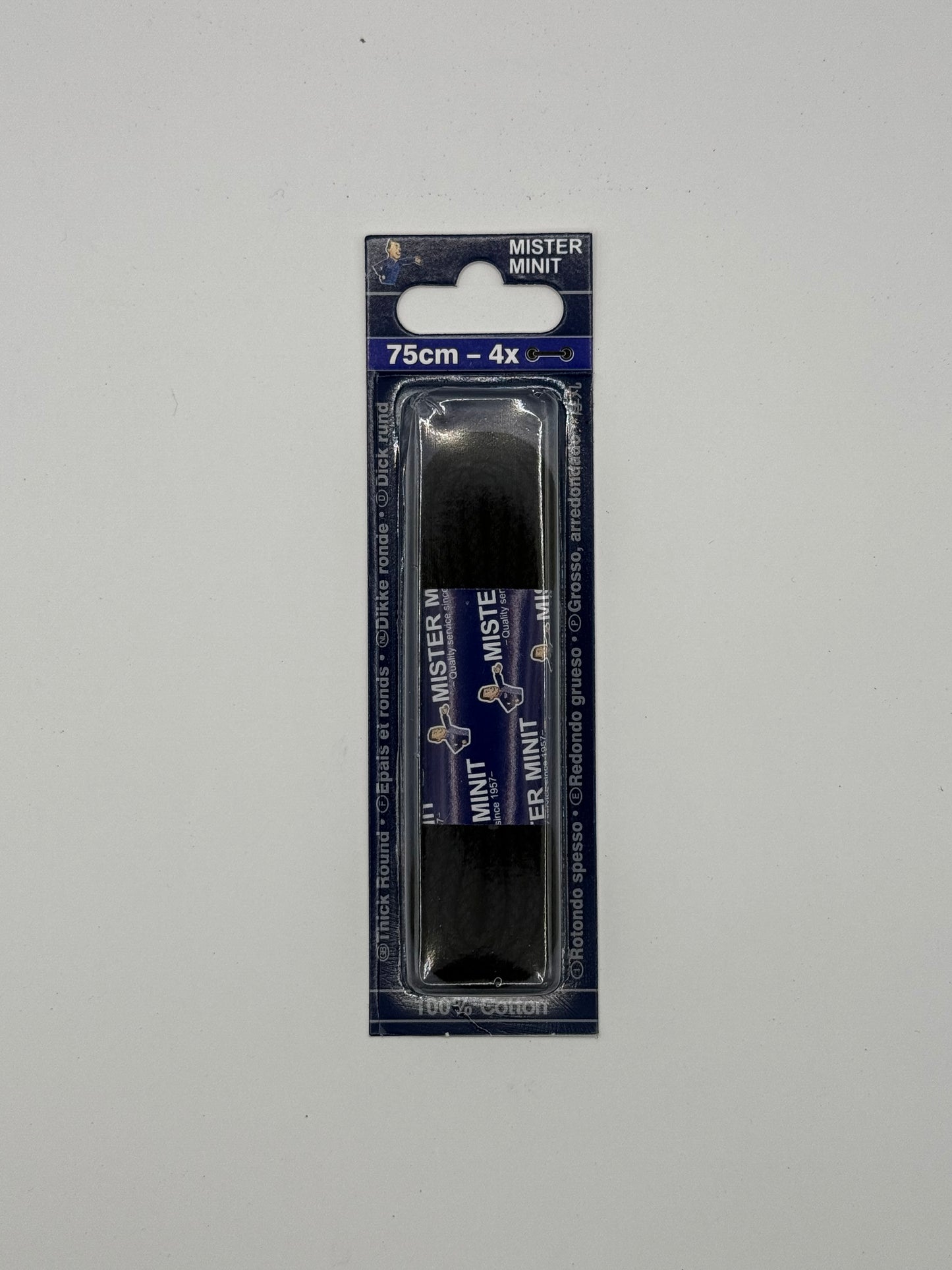 LACES THICK ROUND BLACK 75CM