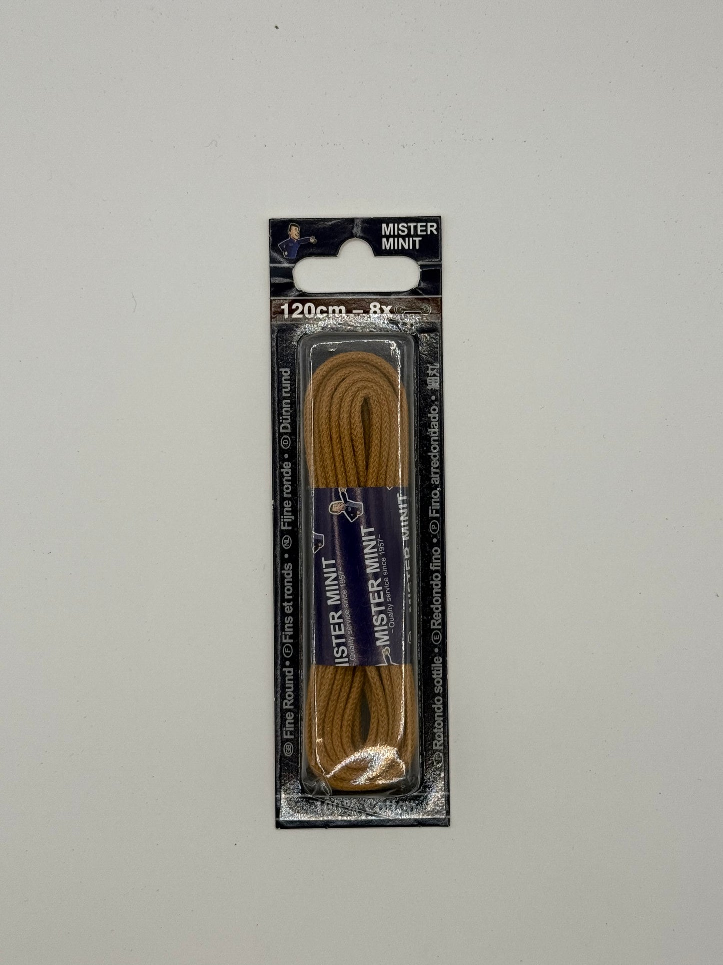 LACES FINE ROUND BEIGE 120CM