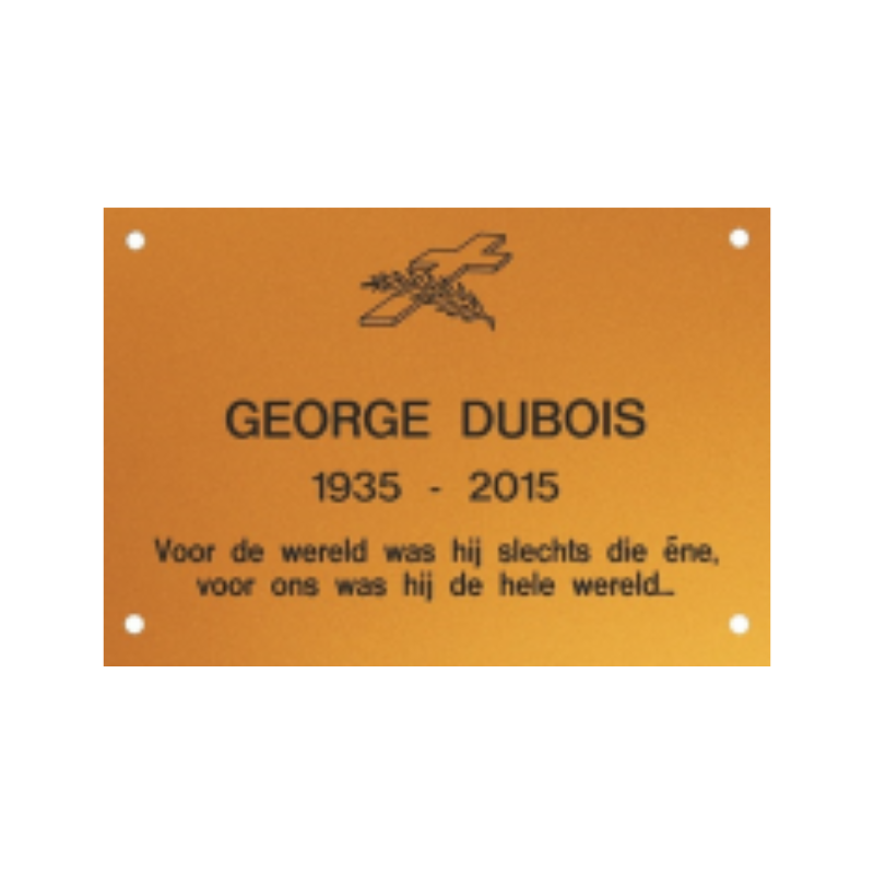 FPL02 Plaque funéraire 145x100mm or brill/noir