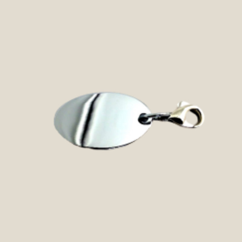 Keyh. Engravable tag oval chrome 20,6mm