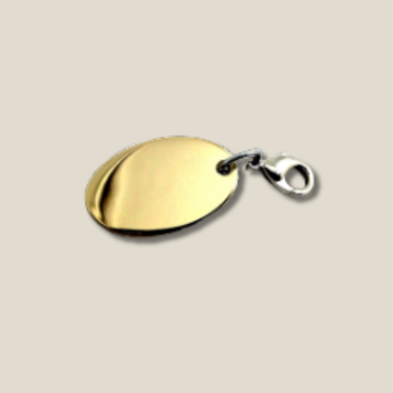 Keyh. Engravable tag oval gold 20,6mm