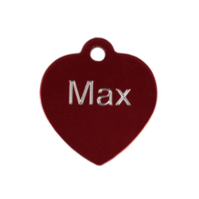 HKP11 Pet tag red heart medium