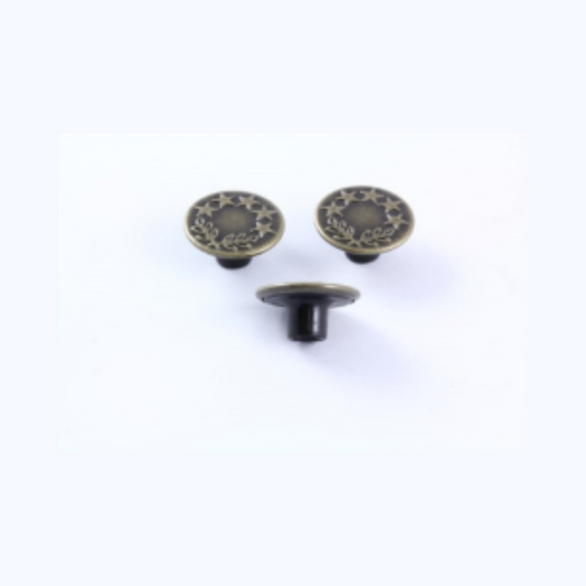 JEANS BUTTON 16MM OLD BRASS bag of 10 pieces (10)