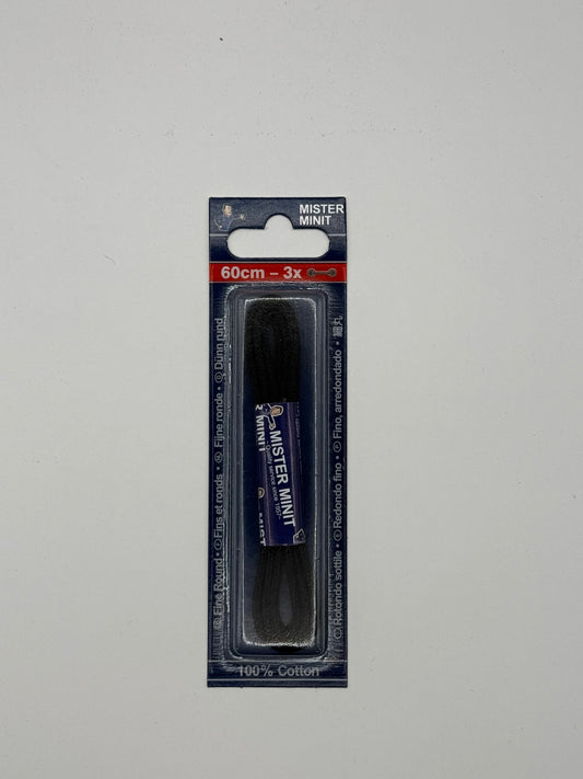LACES FINE ROUND BLACK 60CM
