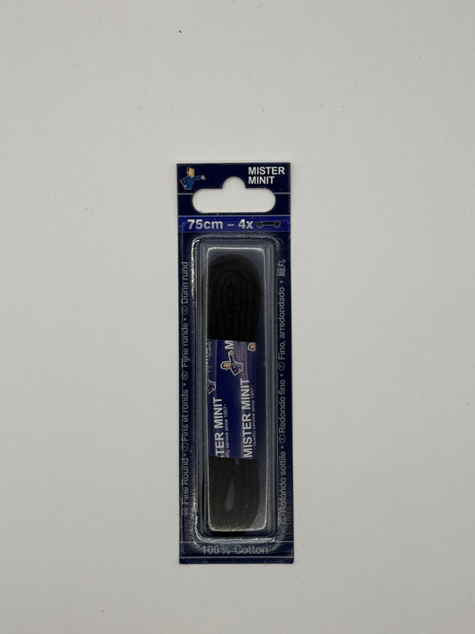 LACES FINE ROUND BLACK 75CM