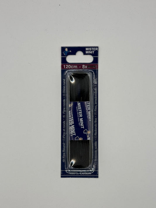 LACES FINE ROUND BLACK 120CM