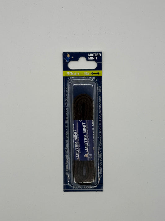 LACES FINE ROUND BROWN 90CM