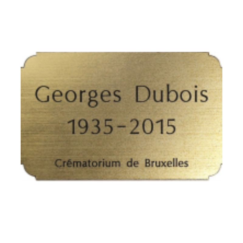 FPL06 Etiquette urne 80x50mm or brossé/noir