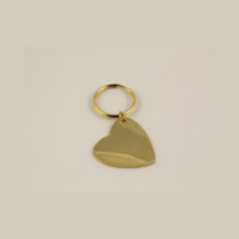 Keyh. Heart Gold Plated 40x40mm
