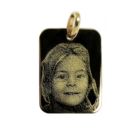 Rect.pendant 9K gold 16x21mm