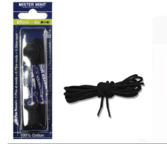 LACES FINE ROUND BLACK 180CM